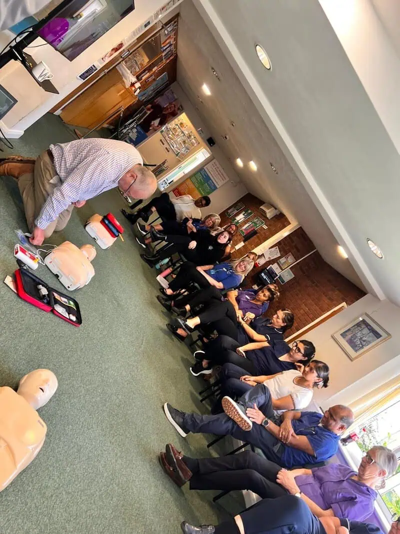Practicing chest compressions